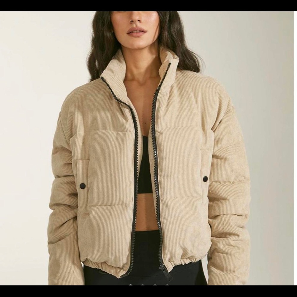 Cropped Funnel Neck Puffer Jacket